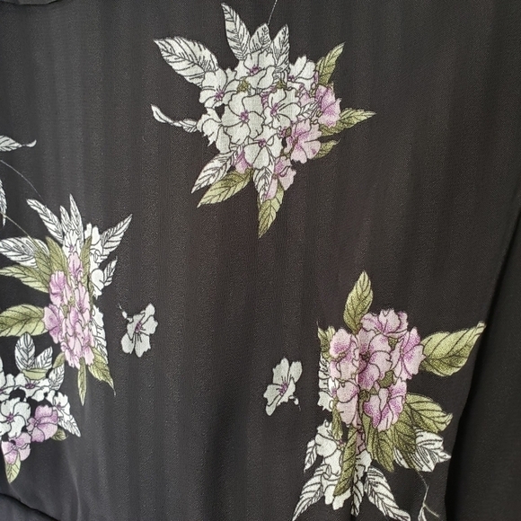 Heartloom Long Sleeve Ruffled Floral Chiffon Shutter Skirt Mini Dress - Picture 11 of 13